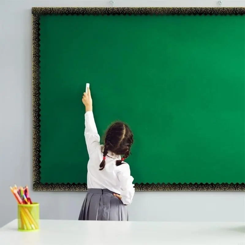 LXAA Black Gold Foil Dot Border Trim Wall Sticker for Chalkboard Classroom Decoration