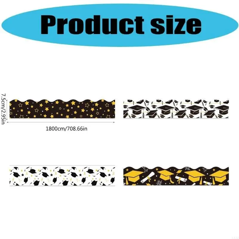 LXAA 18m/59ft Graduation Border Sticker 75mm Wide Decorative Border Trim Wall Sticker