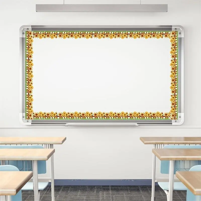 LXAA 18m Bulletin Board Borders Sunflowers Classroom Blackboards Flowers Border Trim Decoration for Poster Boards Decoration