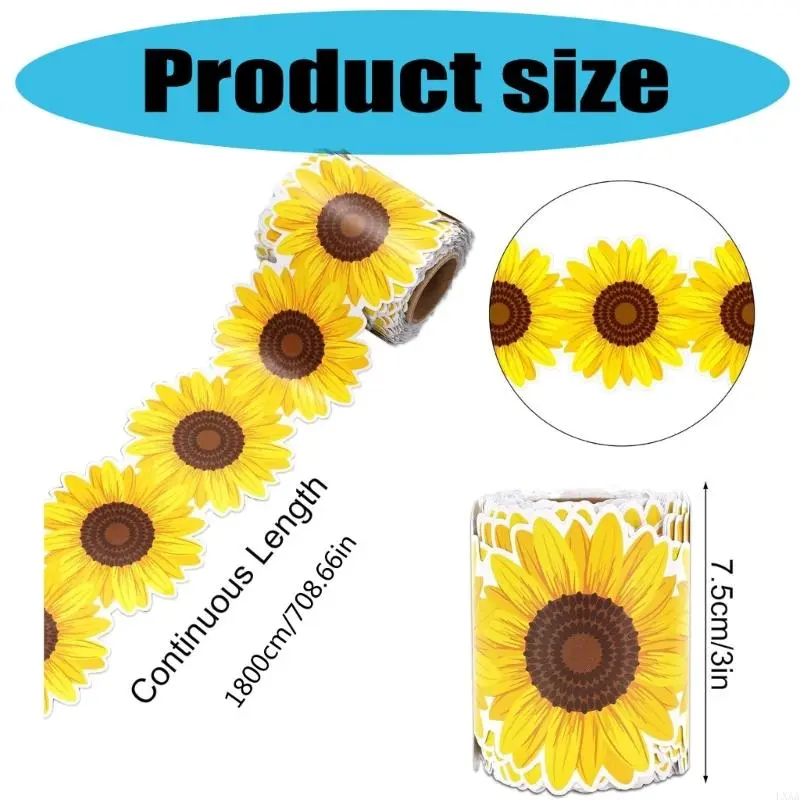 LXAA 18m Bulletin Board Borders Sunflowers Classroom Blackboards Flowers Border Trim Decoration for Poster Boards Decoration