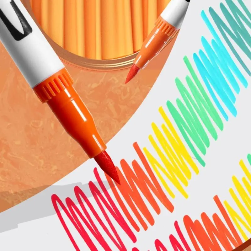 LXAA 60/72/80/100 Color Acrylic Markers Double Tip Brush Pen Acrylic Pen Drawing Pen
