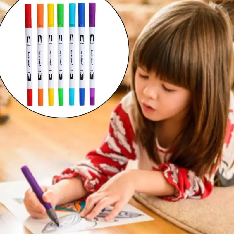 LXAA 60/72/80/100 Color Acrylic Markers Double Tip Brush Pen Acrylic Pen Drawing Pen
