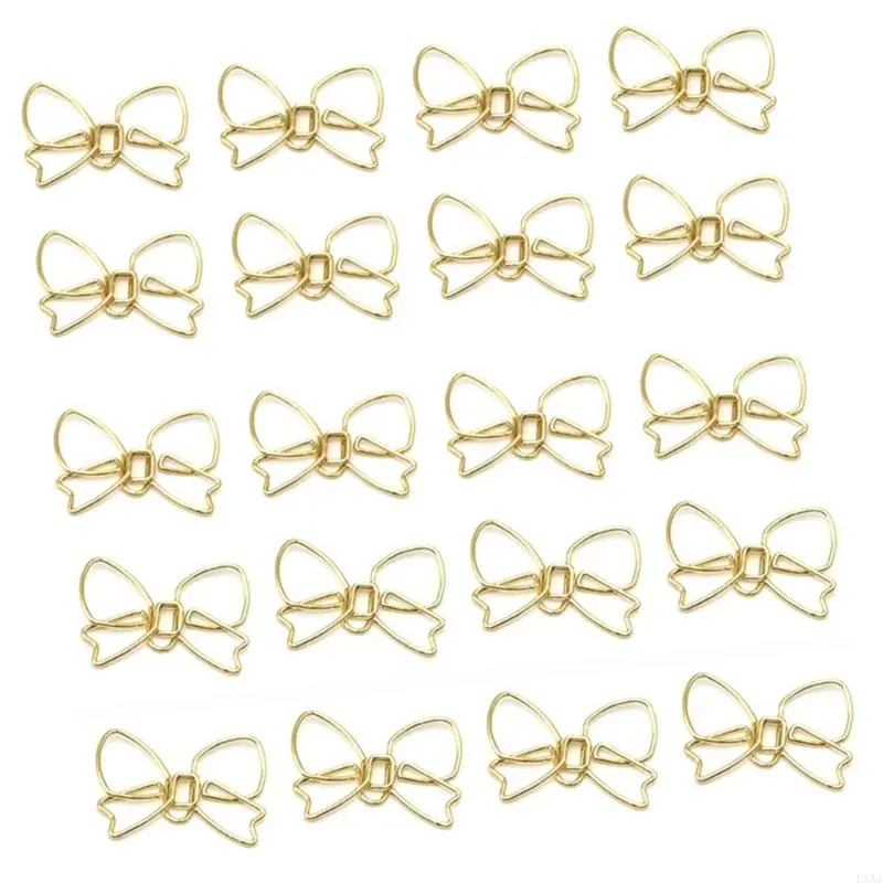 LXAA 100Pcs Bowknot Paper Clip Small Metal Paperclip File Clip Metal Book Marker Clip
