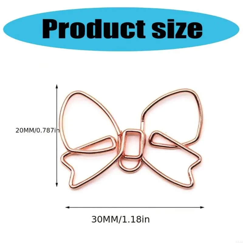 LXAA 100Pcs Bowknot Paper Clip Small Metal Paperclip File Clip Metal Book Marker Clip