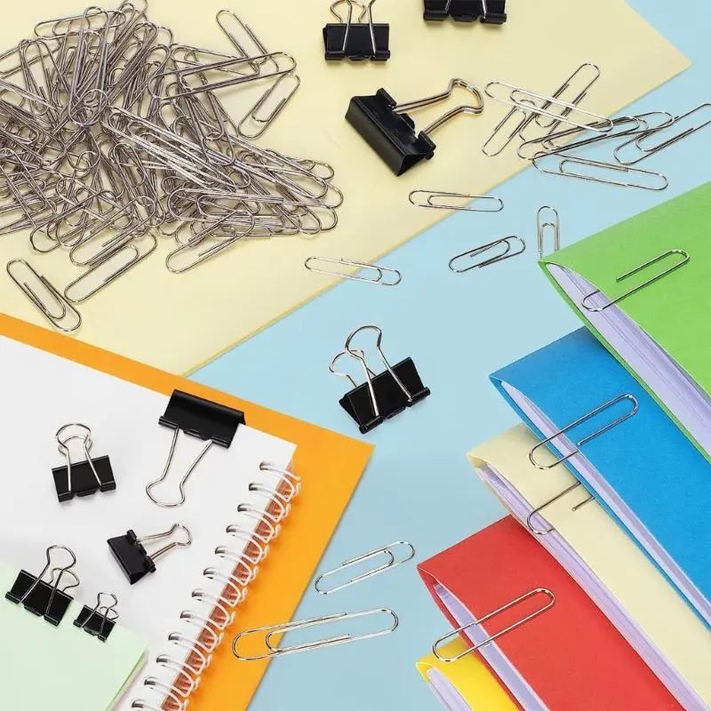 LXAA 24Pcs Stainless Steel Foldback Clip Metal Binder Clip Paper Clamps for Office