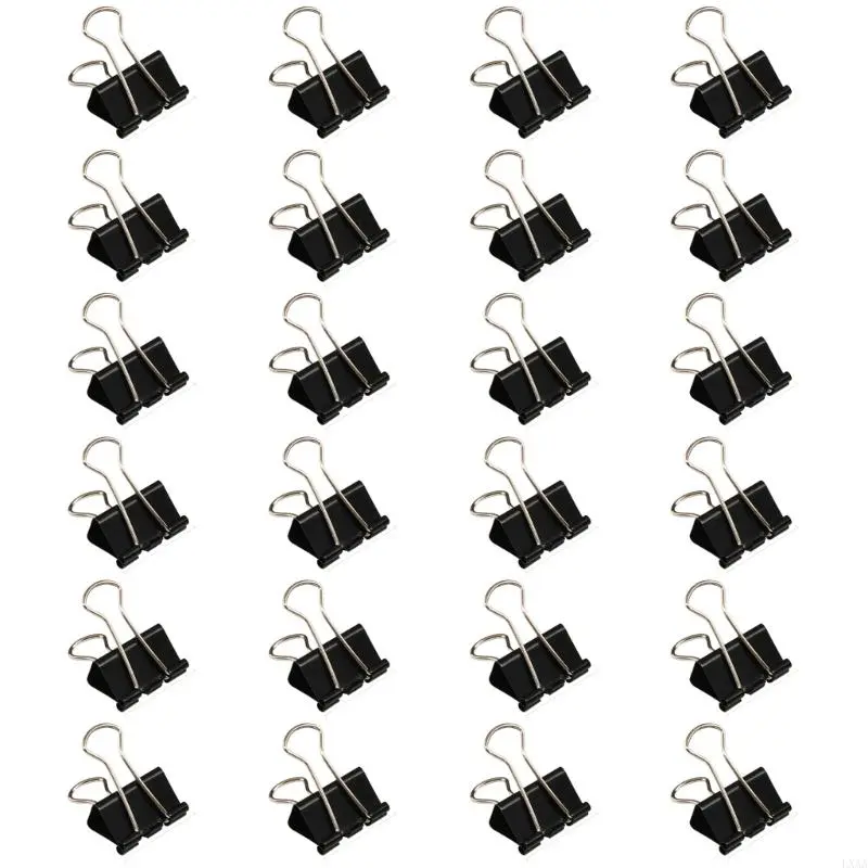LXAA 24Pcs Stainless Steel Foldback Clip Metal Binder Clip Paper Clamps for Office