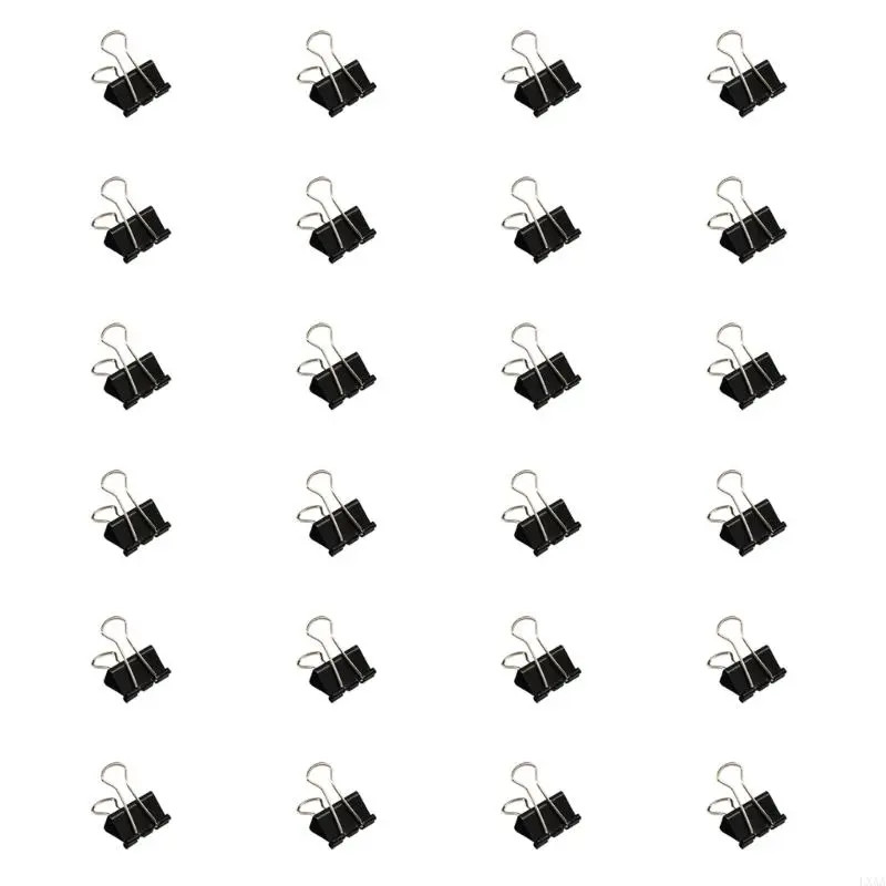 LXAA 24Pcs Stainless Steel Foldback Clip Metal Binder Clip Paper Clamps for Office
