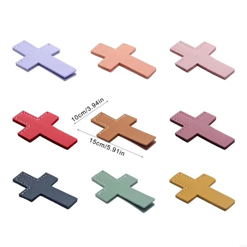 LXAA 4 Pcs Bible Bookmarks PU Leather Bookmarks Crossed Bookmarks Creative Page Marker Reading Supplies for Teacher Student