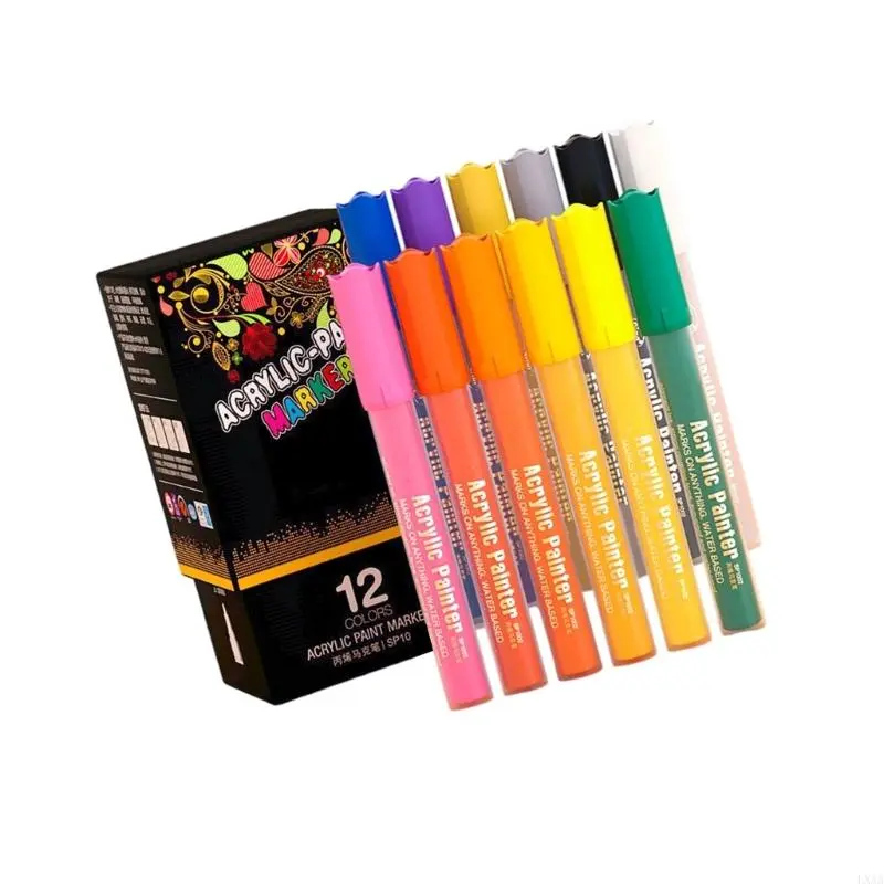 LXAA Acrylic Paint Pen Water Resistant Acrylic Marker for Ceramic Fabric Glass Paper