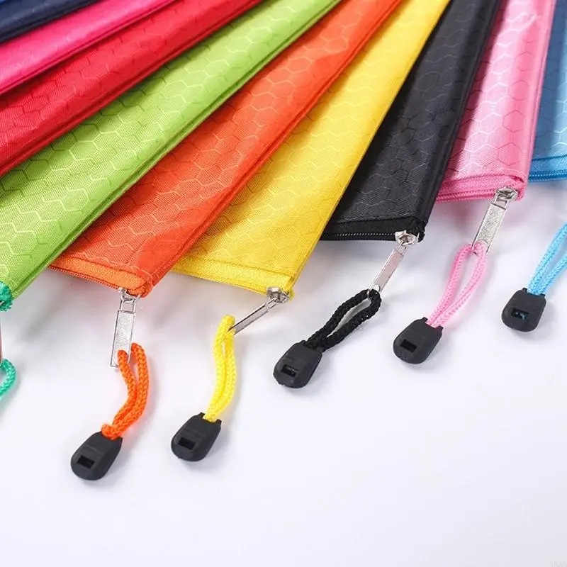 LXAA 6Pcs File Wallet Bag Water Resistant Oxford Money Bag Zippered Document Folder