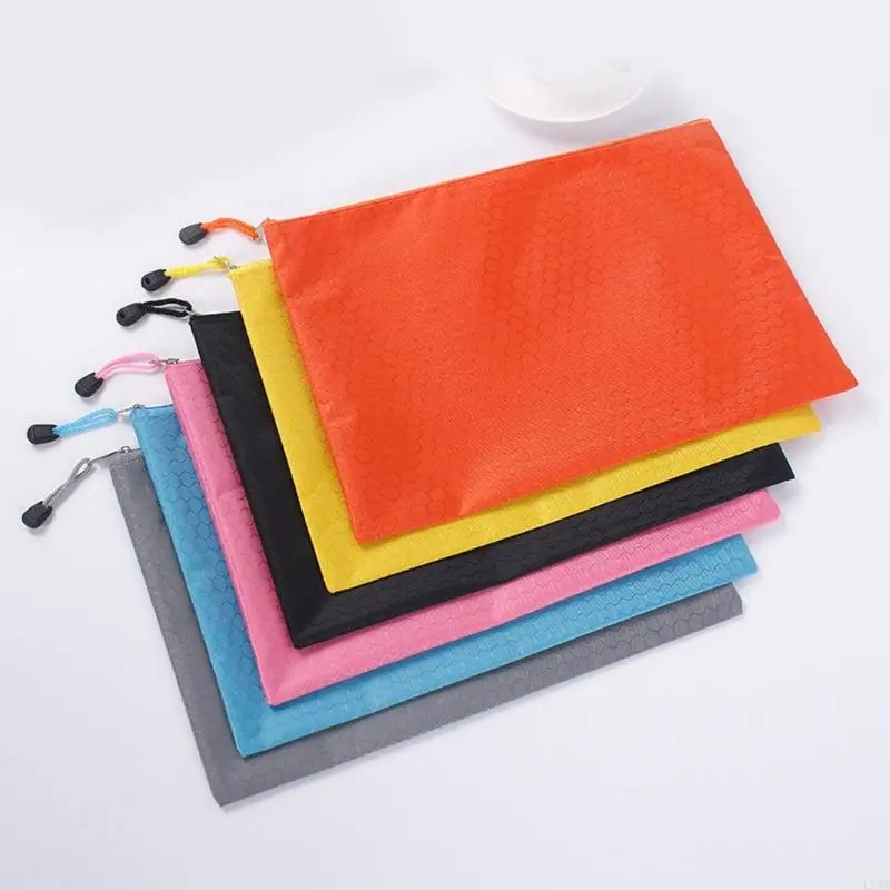 LXAA 6Pcs File Wallet Bag Water Resistant Oxford Money Bag Zippered Document Folder