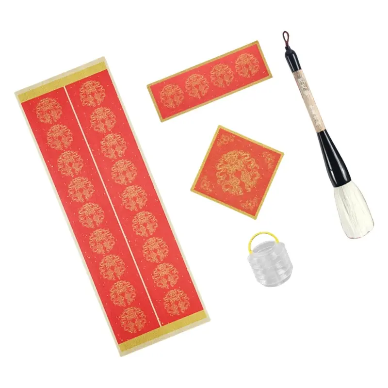 Beginner Chinese Set with Water Writing Cloth Brush Washing Bucket