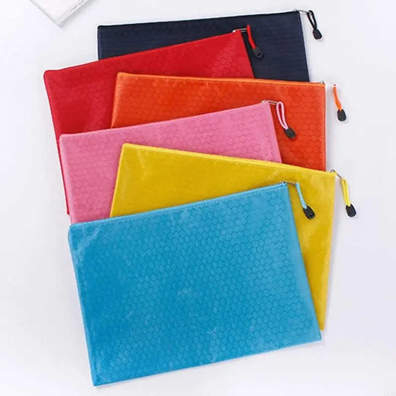 LXAA 6Pcs File Wallet Bag Water Resistant Oxford Money Bag Zippered Document Folder