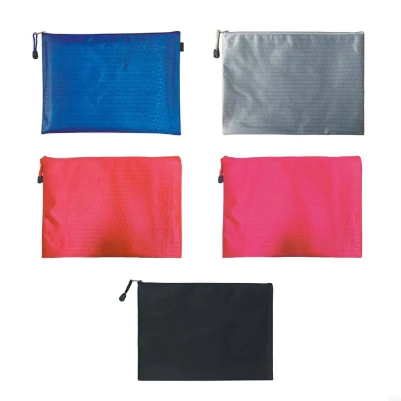 LXAA 6Pcs File Wallet Bag Water Resistant Oxford Money Bag Zippered Document Folder