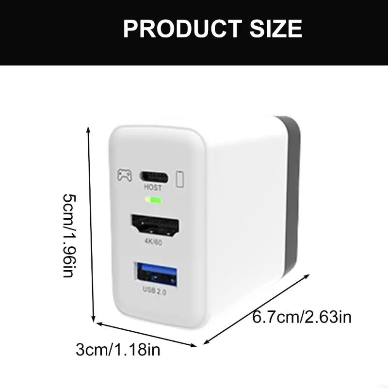 LXAA Multiurpose Portable Foldable Plug Charging Dock 4K 60Hz Resolution Support for TV Projection Gaming Systems Smartphones