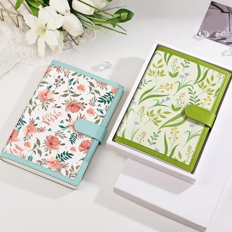 LXAA Flower Leather Notebook 224 Pages College Ruled Notebook Journal Thicken Notepads for Women Men Student Writing Noting