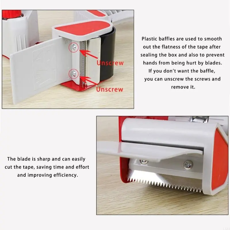LXAA Roller Tape Dispenser Hand-Held Packing Tape Dispenser Practical Packaging Sealing Cutter Easy to Use Office Accessories