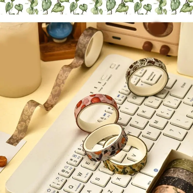 LXAA Forests Plant Print Washis Tape Hand Account Tape Decorative Tape for Phone