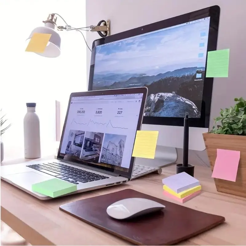 LXAA Colored Note Paper 360 Sheets 3x3Inch Adhesive Note Paper Small Notepads