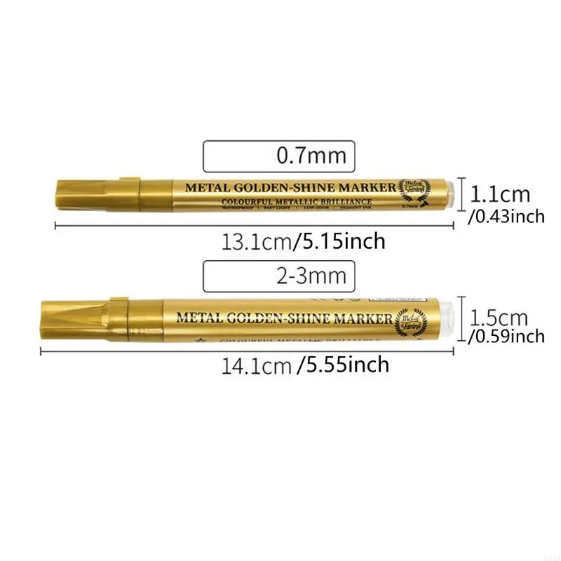LXAA Metallic Paint Pen 12 Color Metallic Acrylic Marker Double Tip Acrylic Marker