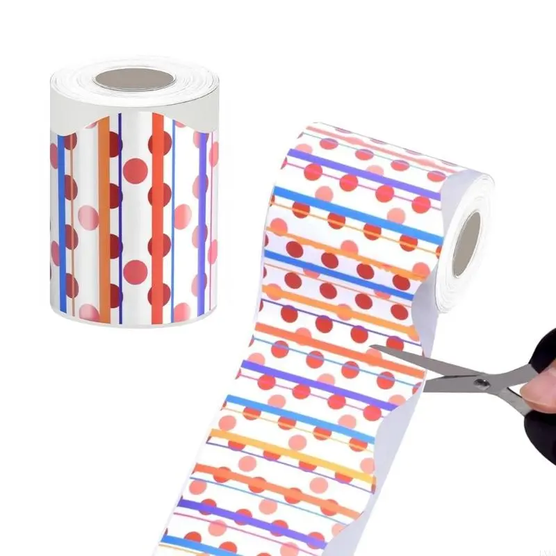 LXAA 10m Adhesive Bulletin Board Border Colorful Dots Bulletin Border Trim Bulletin Board Sticker for Classroom Decoration