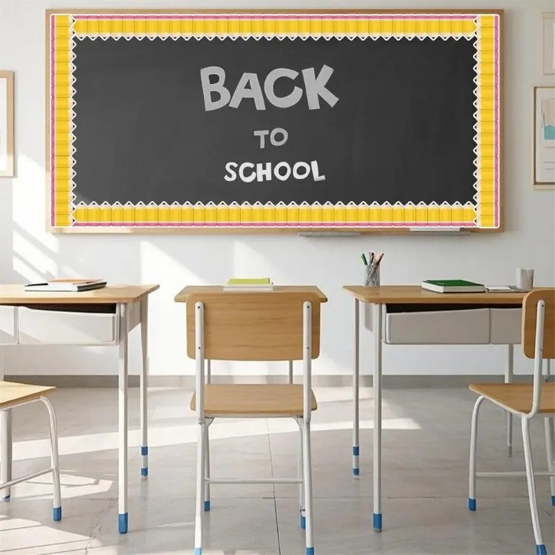 LXAA 19.7ft Pencil Pattern Border Trim for Classroom Whiteboard Chalkboard Decoration