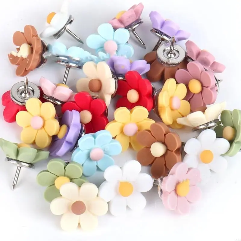 LXAA Flower Head Push Pins for Office Bulletin Board Cork Board Notice Board Pin