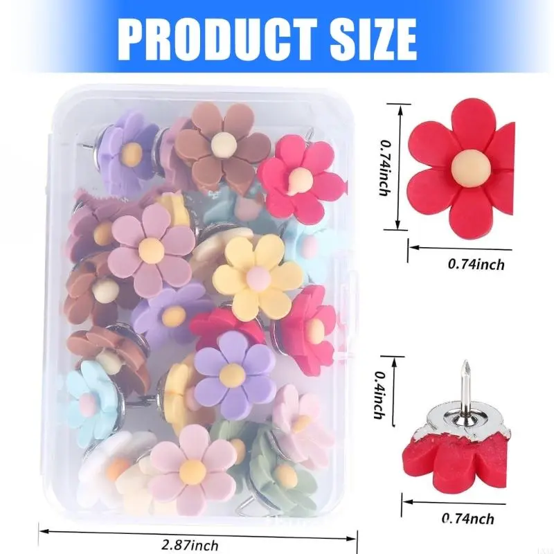 LXAA Flower Head Push Pins for Office Bulletin Board Cork Board Notice Board Pin