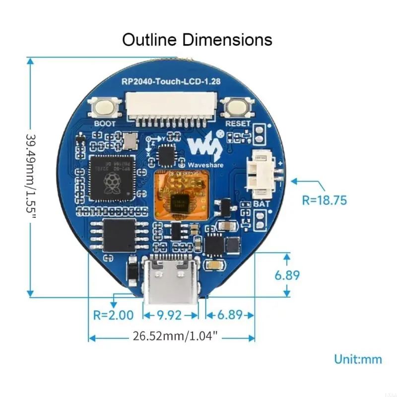 LXAA RP2040 Board with1 .28inTouch Screen 240x240 Pixels 65K Colorful IPS LCD Display