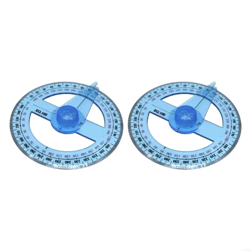 LXAA 2 Pcs 360° Protractor Ruler Clear Protractor for School Classroom Office