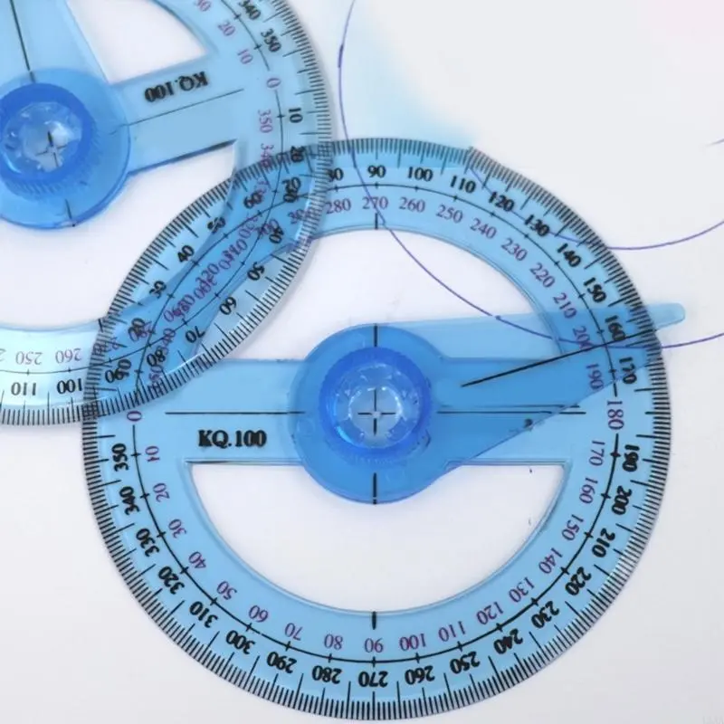LXAA 2 Pcs 360° Protractor Ruler Clear Protractor for School Classroom Office