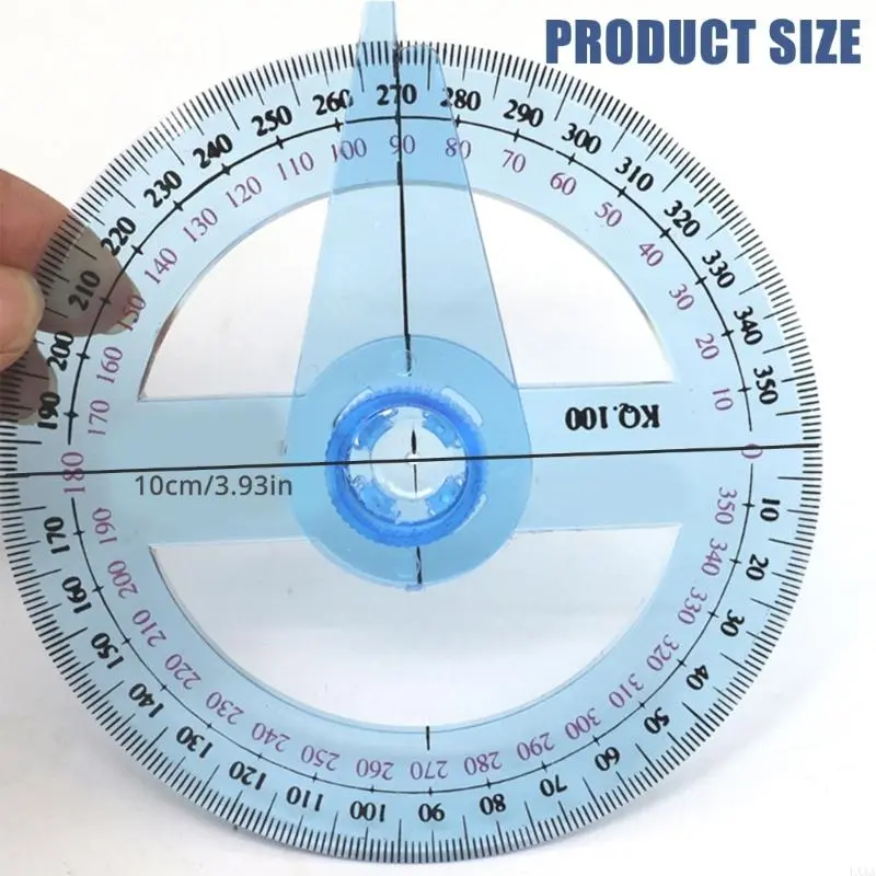 LXAA 2 Pcs 360° Protractor Ruler Clear Protractor for School Classroom Office