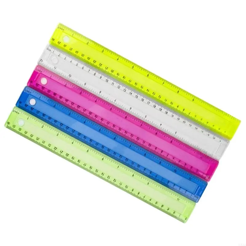 LXAA Clear Ruler Straight Ruler Inches Centimeters Double Scale Ruler Drawing Ruler