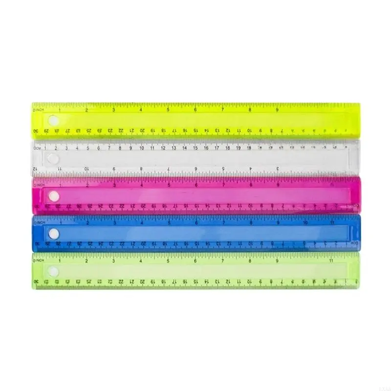 LXAA Clear Ruler Straight Ruler Inches Centimeters Double Scale Ruler Drawing Ruler