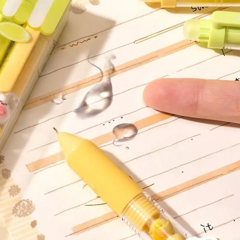 LXAA 2/4Pcs Cartoon Beaded Gel Pen Retractable Gel Pen 0.5mm Quick Drying for Office