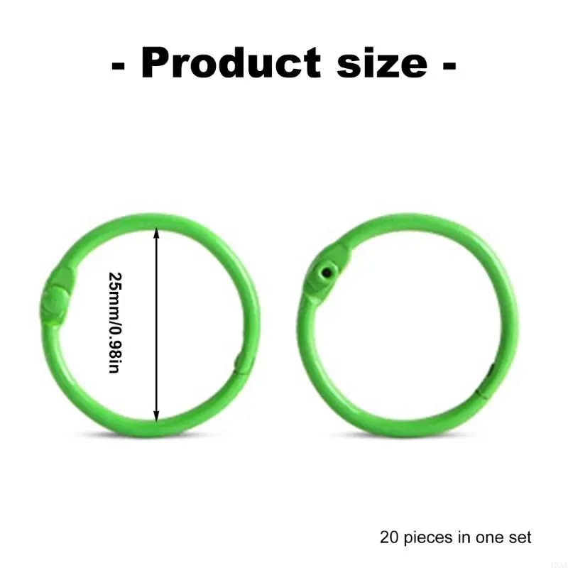 LXAA 20 Pcs 25mm Metal Binder Rings Index Card Rings Bookbinding Rings for Organizing Documents Photo Albums And Crafts