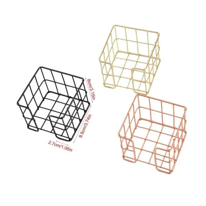 LXAA Iron Wire Memo Pad Holder 27x95x80mm Desk Note Block Holder Storage Box Metal Mesh Memo Pad Box For School Office Desk