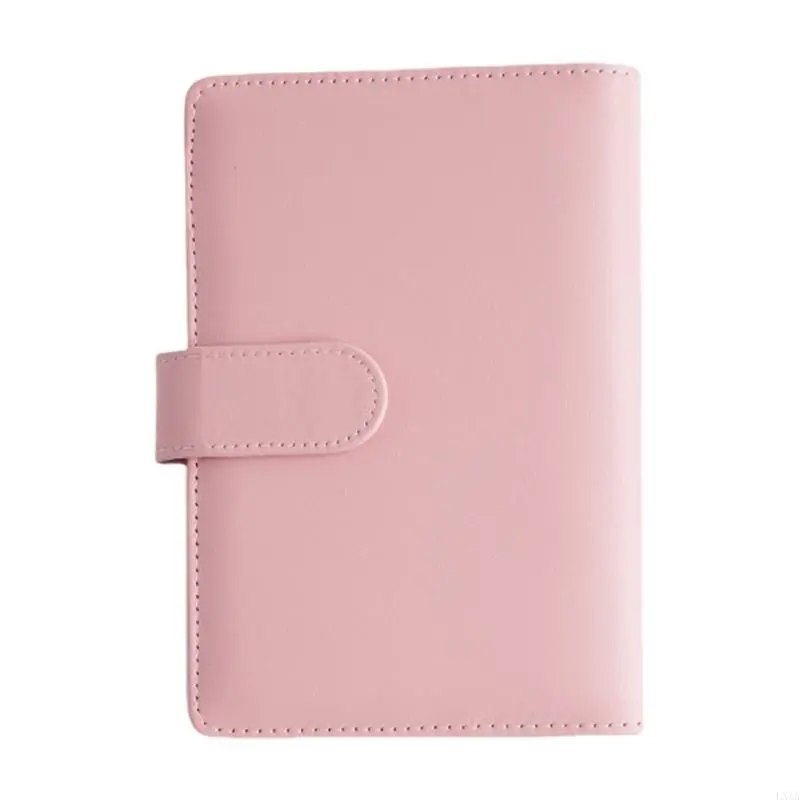LXAA Refillable Leather 6 Rings Binder with Pocket Elastic Pen Slot for Notebook
