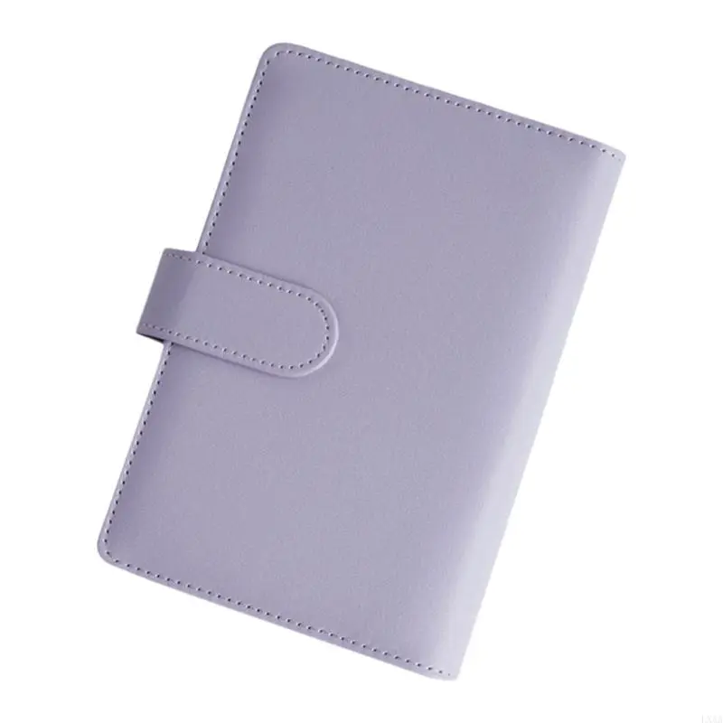 LXAA Refillable Leather 6 Rings Binder with Pocket Elastic Pen Slot for Notebook