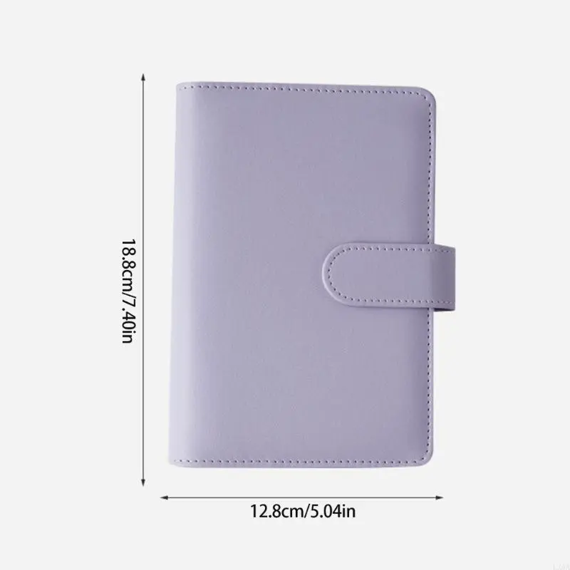 LXAA Refillable Leather 6 Rings Binder with Pocket Elastic Pen Slot for Notebook