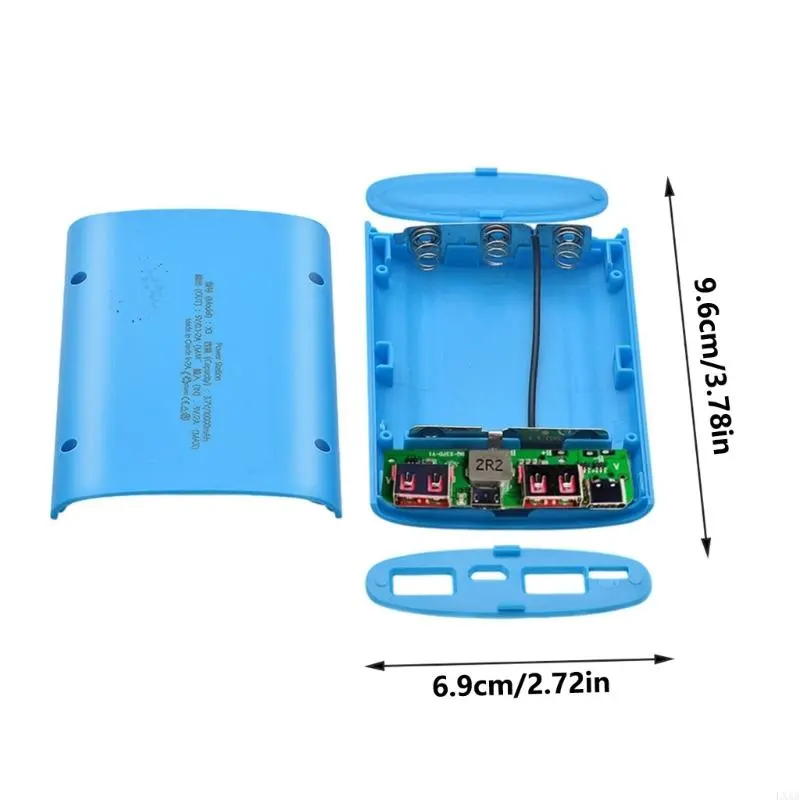 LXAA Power Banks Shell DIY Power Banks Enclosure Double USB Output for 8x18650 Batteries