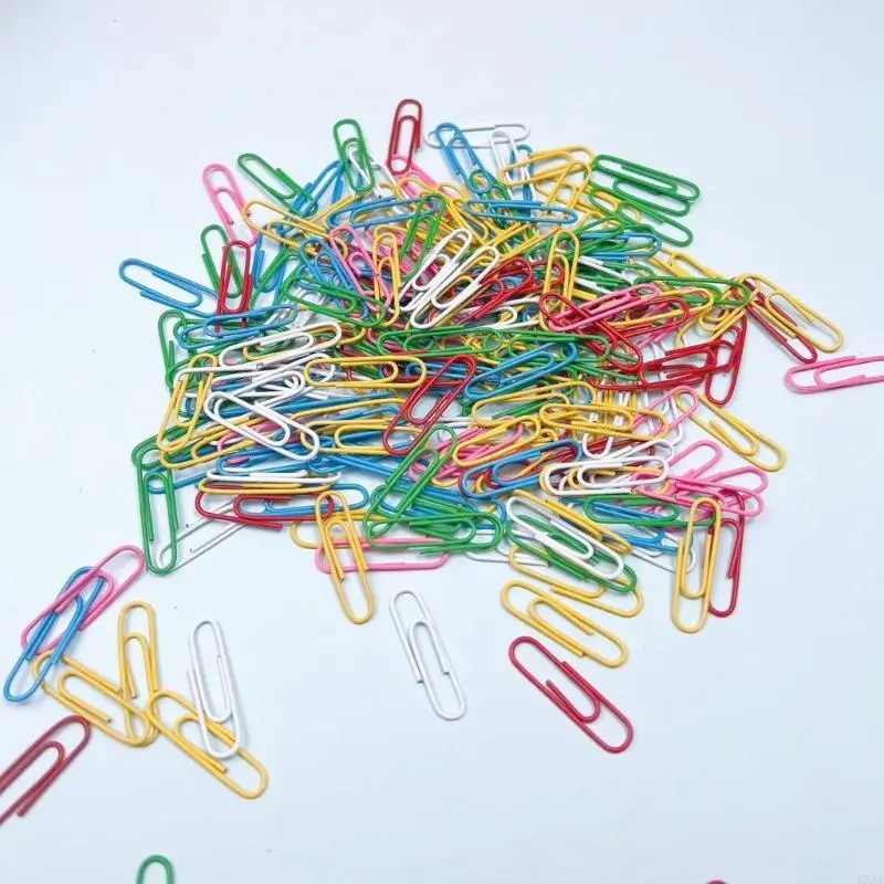LXAA 120 Pcs Office Clips 28mm 33mm Colorful Paper Clips Letter Clips School Supplies
