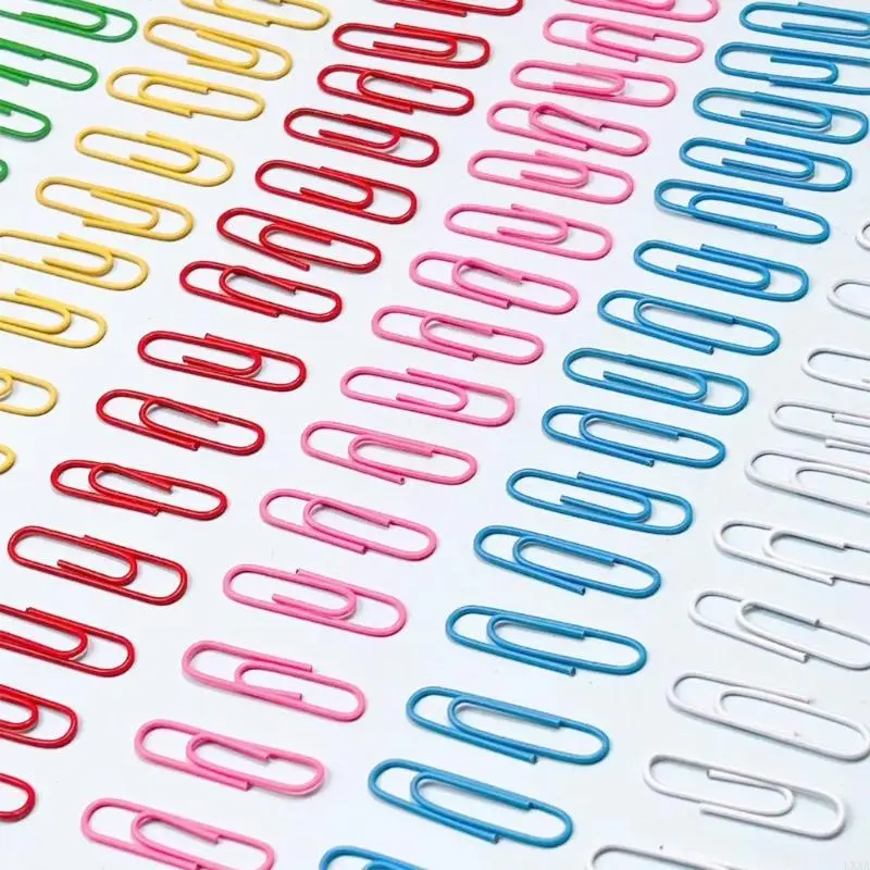 LXAA 120 Pcs Office Clips 28mm 33mm Colorful Paper Clips Letter Clips School Supplies
