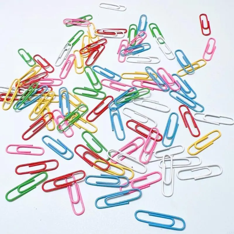 LXAA 120 Pcs Office Clips 28mm 33mm Colorful Paper Clips Letter Clips School Supplies