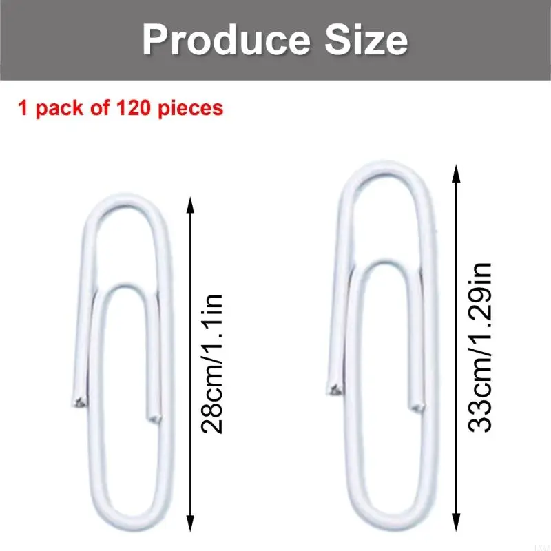 LXAA 120 Pcs Office Clips 28mm 33mm Colorful Paper Clips Letter Clips School Supplies