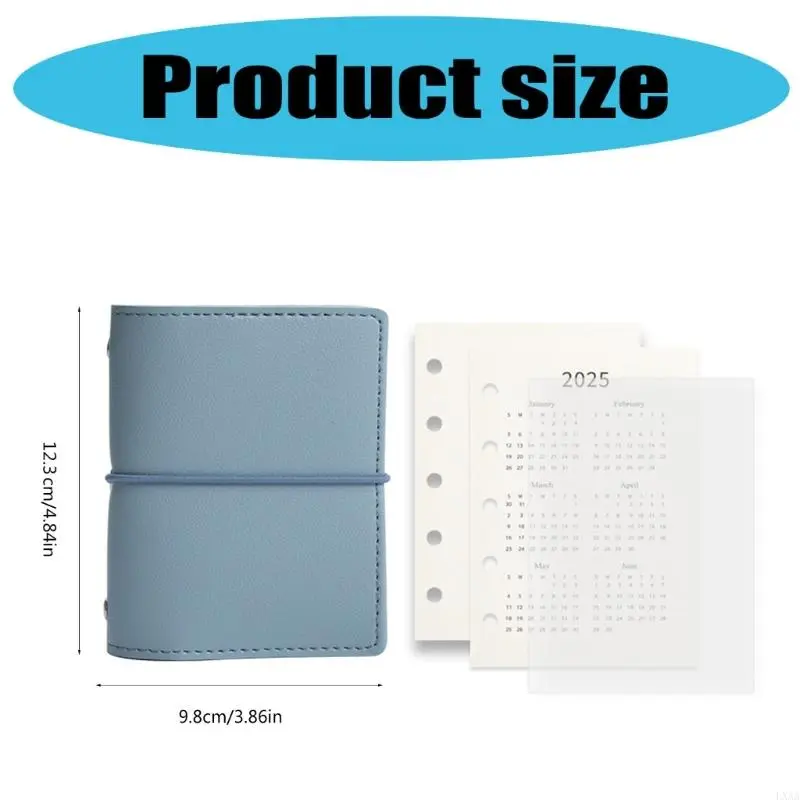 LXAA Refillable 5 Rings Binder Notebook with Refill Paper 5 Holes Leather Binder Covers Leather Binder Journal for Travel