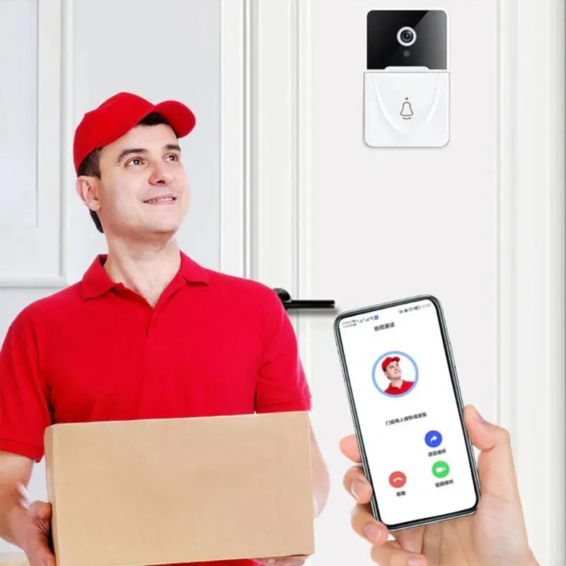 LXAA Weatherproof Home Surveillances Video Doorbell Camera With Live View & Two Way Communication Suitable for Home Security