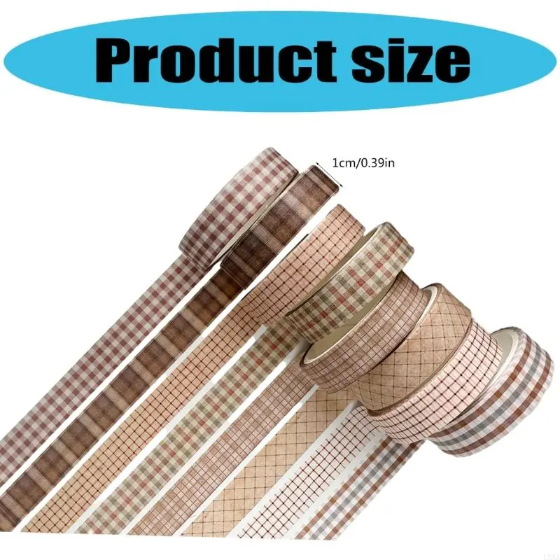 LXAA 8Roll Vintage Scrapbooking Tape Aesthetic Decorative Tape for Scrapbooking Album