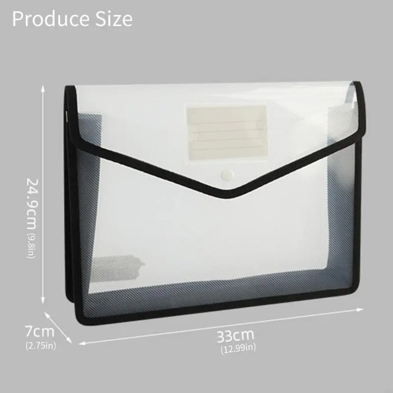 LXAA File Wallet Folder with Label Window Document Organizers Snap Button Closure Water Resistant File Pocket For Office
