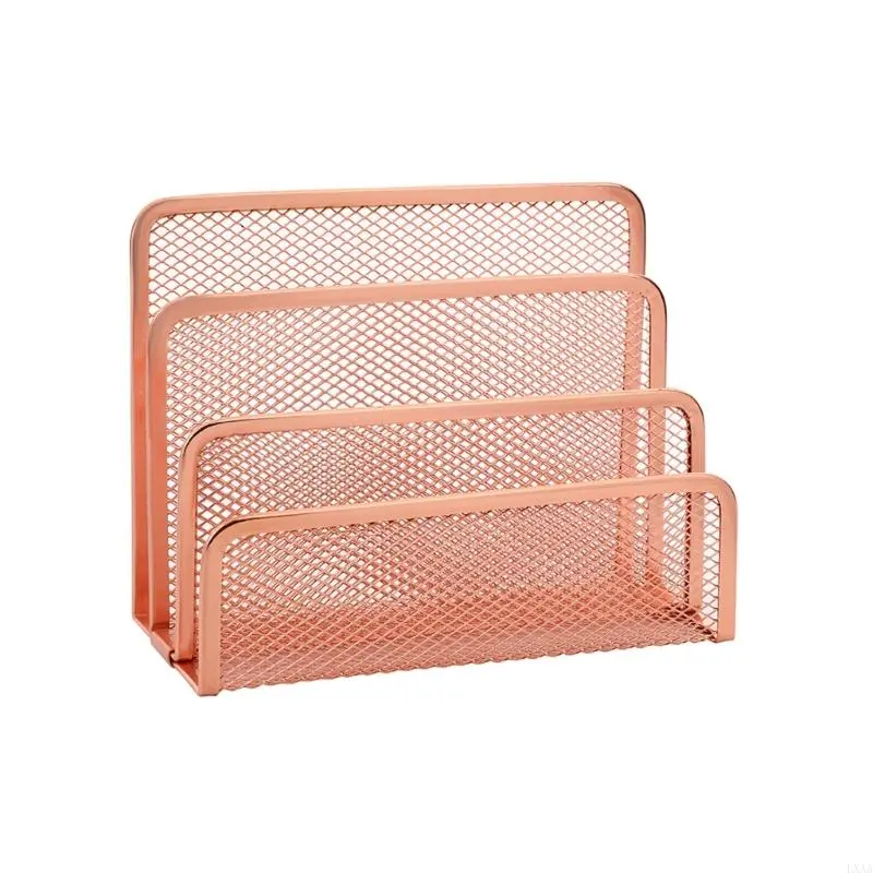 LXAA Desk File Sorter Organizers Rack 3 Section Desktop Organizers Space Saving Mail Sorter Stand Magazine Stand 173x80x135mm